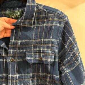 Woolrich Navy and White Plaid Shirt